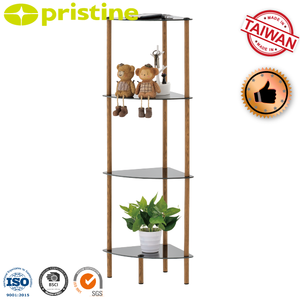 El Mejor Organizador OEM de Ebay, estante de esquina de baño de nivel de cristal, fabricante de almacenamiento doméstico de fábrica, artículos para el Hogar, baño de grano de madera 4 300 - Product Image 5