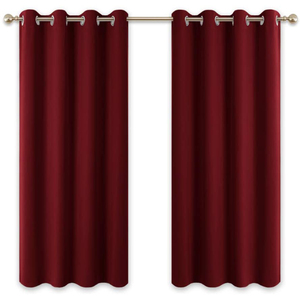 Commercio all'ingrosso personalizzato 42 pollici termoisolante in Grommet oscuramento camera oscurante <span class=keywords><strong>tende</strong></span> e mantovane di colore nero - Product Image 6