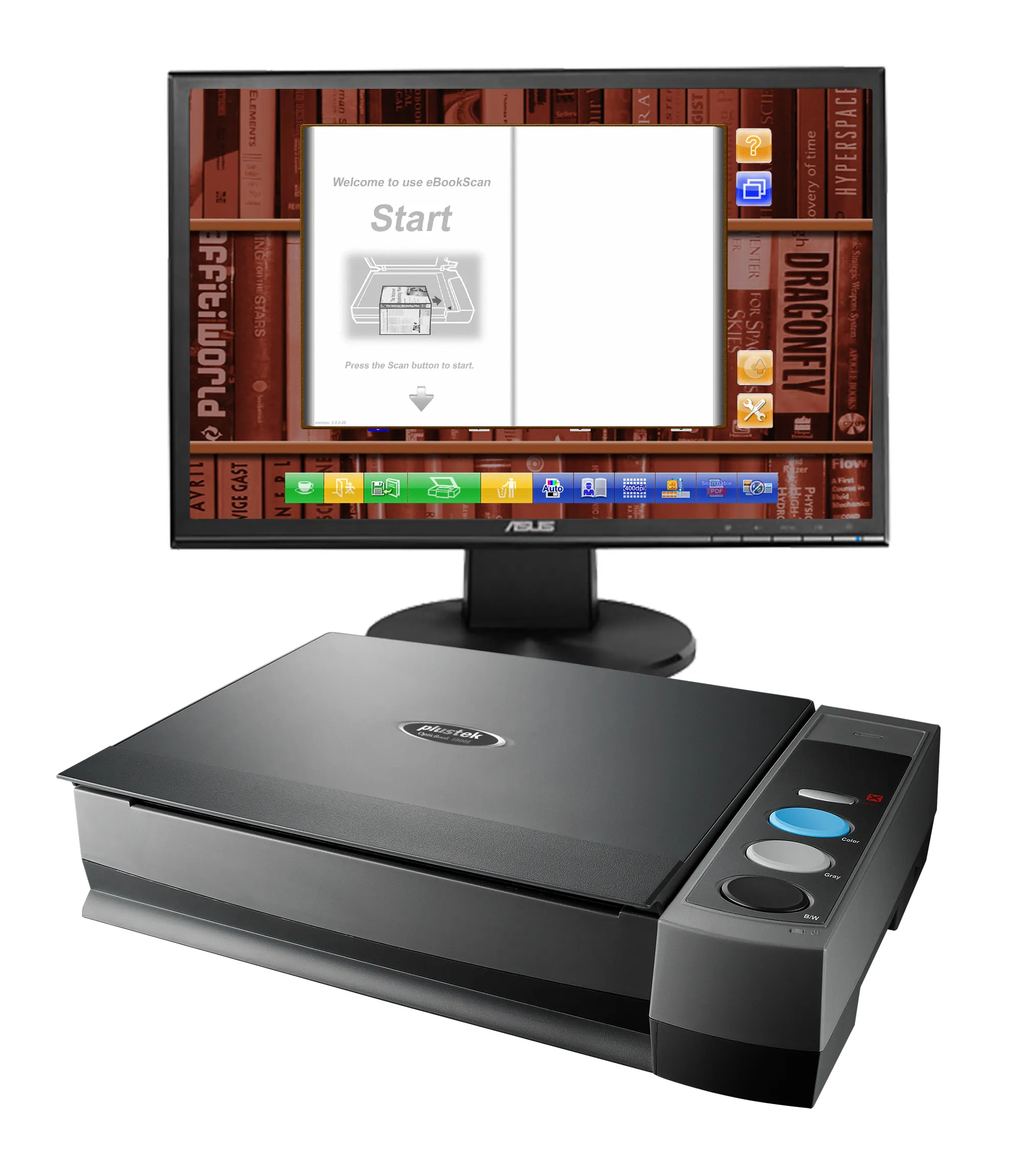 Plustek OpticBook 3800L eBookScan-Sensore CCD Scanner Libro Bundle Software Intuitivo, 6 millimetri Libro Disegno del Bordo, per Windows 7/8/10