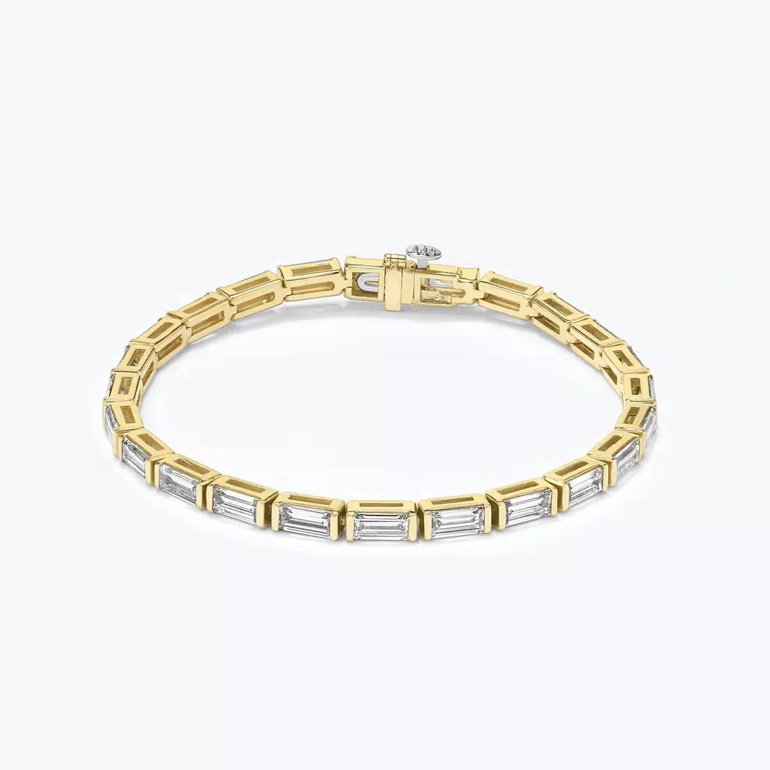 Custom Personalized Sophisticated Women's Wedding Jewelry Zirconia 18k Gold Plated 925 Sterling Silver Diamond Tennis Bracelet