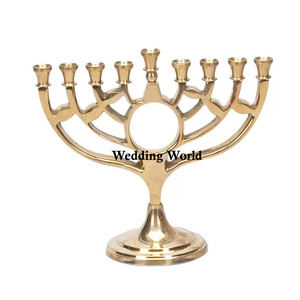 Support à bougies en laiton de qualité supérieure, fait main, écologique, luxueux, design unique, menorah, décoration d'intérieur, taille personnalisée, vente en gros - Product Image 2