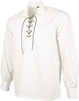 Chemise Pirate Homme Grande Taille Été Unie Col Montant Style Jacobite Écossais Ghillie Kilt à Points Ouverts Manches Longues Décontractée en Coton Tricoté