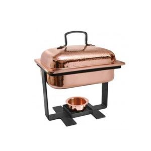 Réchaud en cuivre avec support en fer Réchaud alimentaire en forme de rectangle de la plus grande qualité au prix le plus bas - Product Image 1