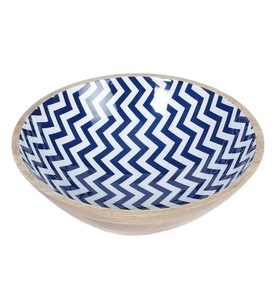 Bol à salade en bois d'acacia avec impression émaillé, pour salade en bois, plusieurs tailles, personnalisation possible, 2 pièces - Product Image 3