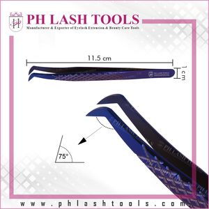 Pinzas de extensión de pestañas diseños de corte de diamante en colores morados, pinzas de extensión de pestañas de alto volumen pinzas de pestañas de punta ancha - Product Image 4