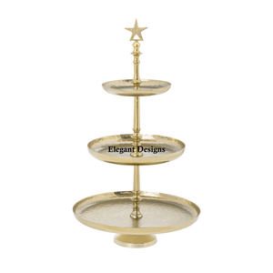 Traditional Handmade Indian Metal Stand Round Shape with Luxury Fancy Design Wholesale <b>Cake</b> <b>Tools</b> - Product Image 2