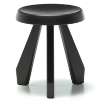 Tabouret de Bar Haut de Gamme Moderne et Rond, Style Ottoman Charlotte Perriand, Modèle Méribel