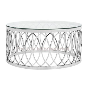 โต๊ะเหล็กแก้วใสวัสดุล่าสุดหรูหราทันสมัยปรับแต่งได้คุณภาพสูงห้องนั่งเล่นขนาด25x25x20นิ้ว - Product Image 3