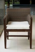 Chaise de jardin minimaliste en teck massif, élégante et écologique, Connor, avec accoudoirs confortables, pour l'extérieur, l'intérieur, le salon, l'hôtel, l'entrepôt