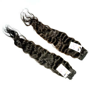 Extensions de cheveux bouclés indiens, mèches naturelles vierges alignées de cuticules crus, de vague profonde et ample, chevelure humaine, avec un seul donateur, style brésilien - Product Image 2