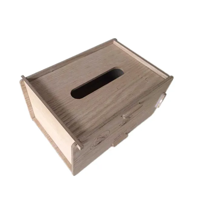 Caja de madera de bambú para cubierta de pañuelos, soporte de almacenamiento para servilletas, fácil de montar/desmontar, dispensador de toallas de papel, archivos DXF, corte CNC