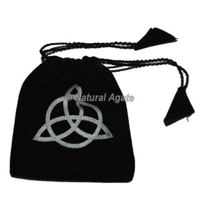 Triquetra Symbol Printed Pouch at Affordable Price | Triquetra Symbol <b>Velvet</b> Pouch - Product Image 1
