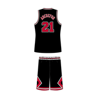 Uniforme de Baloncesto Personalizado Unisex Transpirable de Talla Grande en Color Negro, Conjuntos de Camisetas de Baloncesto para Equipos, Hecho en Pakistán
