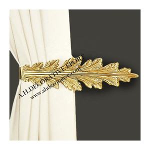 Vaisselle 2024 Or Rond de Serviette Forme de Feuille pour Décorations de Table de Mariage Nouvelle Arrivée Prix Exclusif Rond de Serviette Or - Product Image 1