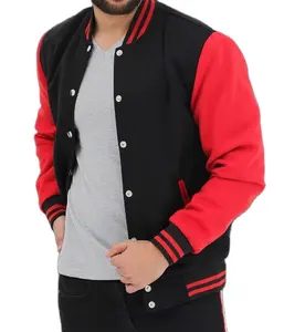 Gratis sampel Fashion jaket bulu domba Pria jaket Bomber hangat musim dingin pria Hip Hop ramping pas badan jaket bisbol pakaian luar