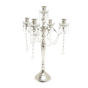 Candelabros de metal con cristales colgantes, diseño de la mejor calidad, nuevo soporte para velas, portavelas de mesa de diseñador pulido brillante - Product Image 1
