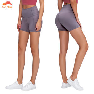 Custom Logo Polyester High Elastic Waist Solid Wideband Waist Sports Shorts Women Fitness Gym Yoga Shorts - Product Image 6