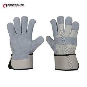 Guantes DE SEGURIDAD DE CUERO dividido de vaca canadiense para trabajos de jardinería y construcción de almacenes - Product Image 6