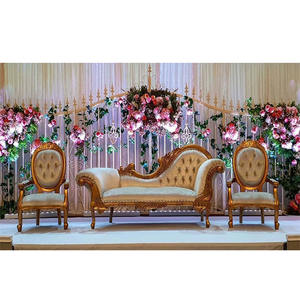 Canapé personnalisé pour mariage musulman, ensemble de meubles italiens, avec chaises assorties, élégant, pour mariage, plaqué or, nouveau Style - Product Image 1