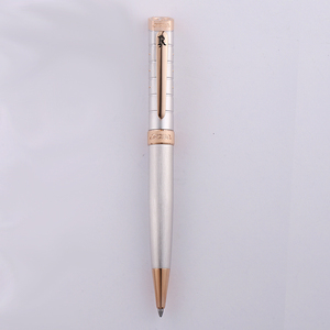 Stylo à bille de luxe JR4046RG en laiton, gravé par CNC, élégant, de haute qualité, plaqué or rose IP, fonction rotative, forme de fer à cheval - Product Image 4