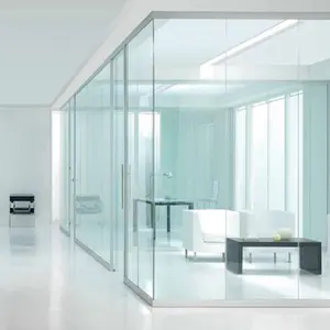 Mampara de vidrio templado para pared decorativa, esmerilada con ácido grabado, seda, vidrio templado impreso, seguridad, sala de reuniones de oficina