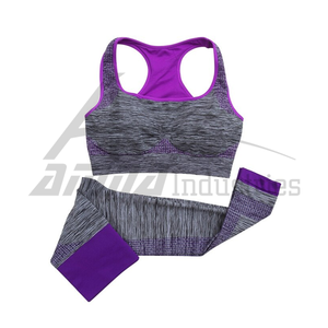 Fantastique ensemble de Yoga bleu à large ceinture personnalisé pour femmes, taille haute, fabriqué au Pakistan - Product Image 1