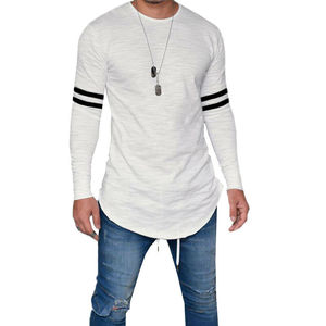 Camiseta informal de manga larga y diseño para hombre, Camiseta ajustada con dobladillo curvo, con estampado personalizado - Product Image 2
