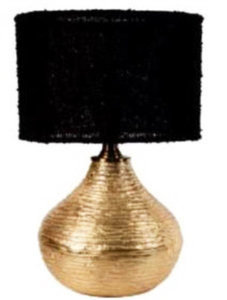 Very Attractive New Design Tree Aluminum Metal Gold Painted Black Round Fabric Shade LED <b>Warm</b> White Table <b>Lamp</b> for Bedroom - Product Image 3
