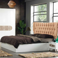 Petunya Holz-Schlafzimmer-Set Luxuriöses Modernes Design Massivholz Apartment- & Hotelmöbel Stauraum Beleuchtetes Kopfteil Günstiger Preis