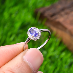 แหวนพลอย tanzanite ทรงรีจากธรรมชาติเป็นของแท้ผลิตจาก1.6กรัม - Product Image 3