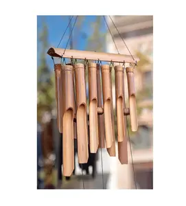 Fast Delivery Craft Bamboo Wind Chimes Home Garden Wood Bamboo Aeolian Bell Hanging Indoor Wind Chimes