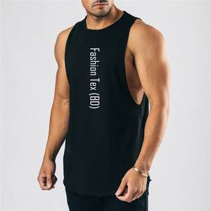 Men's Cotton Gym Singlets <b>Tank</b> Tops Vest Hood Custom Printing Bodybuilding <b>Tank</b> Tops Breathable Knitted Gym Vest Tops Singlets - Product Image 1