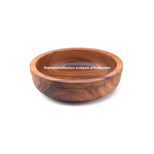 Bol de service en bois pour la maison ustensiles de cuisine vaisselle de service à salade plat & plateau décor de couleur marron bol à fruits en bois design Antique - Product Image 5