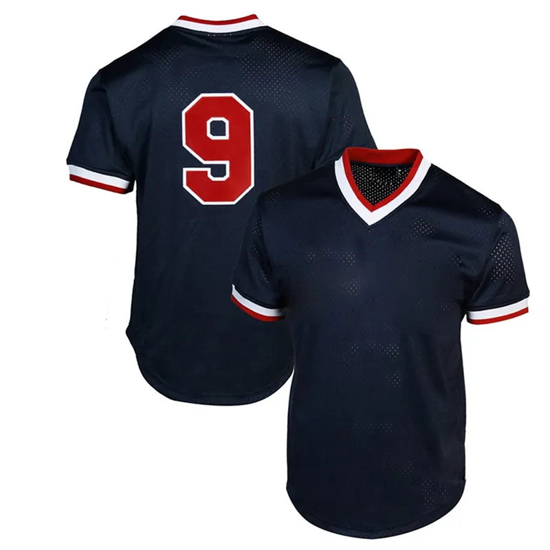 Camiseta deportiva con estampado de número y logotipo de equipo personalizado, ropa de béisbol con cuello en v