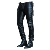 Pantalon Long en cuir véritable pour homme, pantalon sur mesure, taille sur mesure pour l'hiver, modèles OEM, Moto et motard, tissu cuir personnalisé délavé