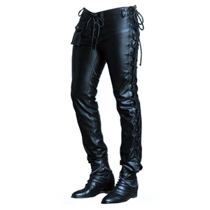 Pantalons longs en cuir véritable personnalisés pour hommes Taille sur mesure Hiver Conceptions OEM Moto Motard Cuir Tissu Taille moyenne Poids moyen Délavé - Product Image 1