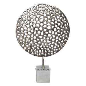 Fantaisie Argent-Plaqué Métal Globe Sculpture Fabriqué À La Main Décoration De La Maison Meilleure Vente À La Main Sculpture Globe - Product Image 4