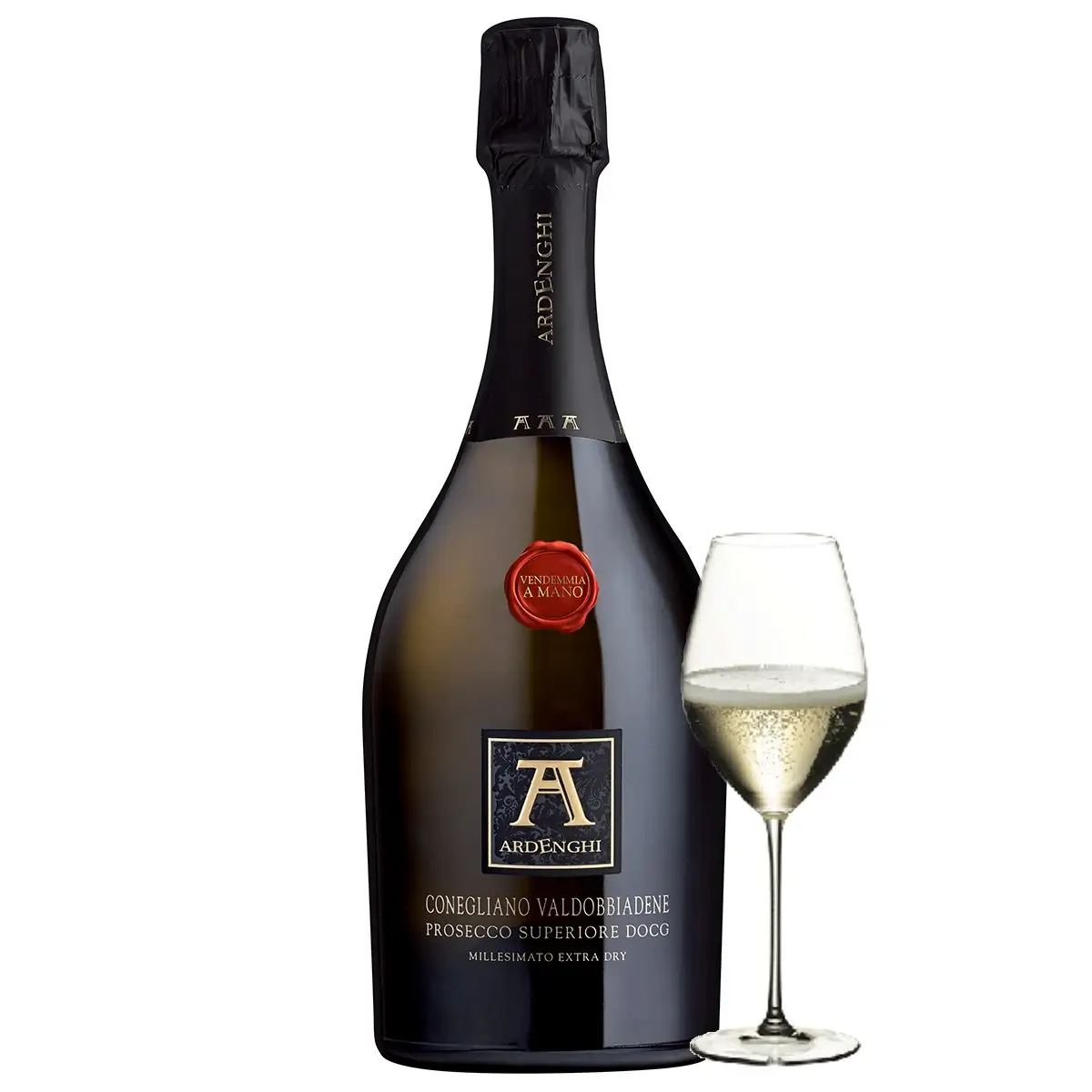 Rượu Vang Chất Lượng Cao Ardenghi Conegliano Valdobbiadene Prosecco Superiore D.O.C.G. Millesimato Extra Dry Chai 0,75 L