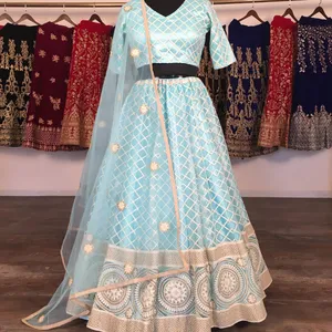 Тяжелая эксклюзивная и привлекательная свадебная одежда lehenda Холи с индийской девушкой дупаттой, одежда без швов, оптовая продажа, сурат
