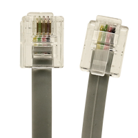 Cable de Banda Ancha RJ11 Macho para Módem ADSL, Cable de Router de 2m, Blanco, Revestimiento de PVC/LSZH, Cumple con RoHS, Modular Recto, para Uso en Interiores