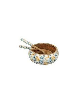 Juego de cuencos y cucharas con estampado de madera para ensalada, cuencos con estampado de madera, esmalte para gran oferta, muestra gratis del producto - Product Image 5
