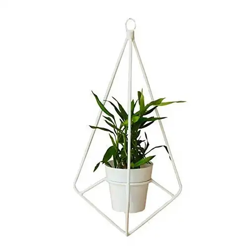 Metal Fence Rail Planter Hanging Baskets Flower Pot Holder Hanger Hanging Railing Planter with best white color and wall use