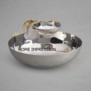 Bol fantaisie jetable en aluminium poli, motif fleur et feuille, écologique - Product Image 3