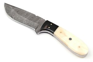 Custom Handmade Damascus Steel Skinner <b>Knife</b> Fixed Blade Hunting <b>Knife</b> with <b>Bone</b> Horn or Wood <b>Handle</b> ZR1514 OEM Supported - Product Image 4