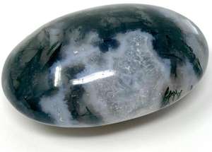 Pierre de paume en agate mousse naturelle pour la guérison Reiki, cristal d'agate mousse, cristal de guérison en agate mousse verte pour la méditation - Product Image 2