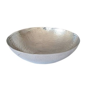 Bols en corne de haute qualité fait à la main, vente chaude, forme ronde, bol à salade de fruits en corne couleur argent à vendre - Product Image 4