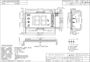 Módulo LCD Microtech Segment TN FSTN con Pantalla Azul y Caracteres Blancos, Conector de 30 Pines, Pantalla de 128x49 mm para Control Remoto de Aire Acondicionado - Product Image 6