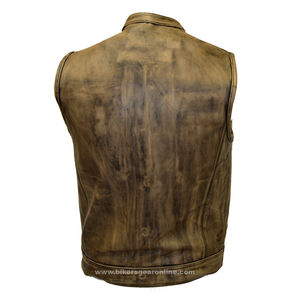 Gilet en cuir de haute qualité pour homme, sans manches, vêtements d'extérieur, vente en gros, - Product Image 2