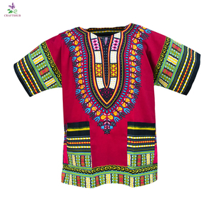 CRAFTSHUB ผู้ผลิตของแท้ จำหน่ายเสื้อดาชิกิแอฟริกันแบบดั้งเดิม ผ้าฝ้าย 100% สำหรับขายส่ง แบบยูนิเซ็กส์ ระบายอากาศได้ดีและน้ำหนักเบา - Product Image 1