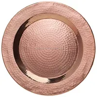 Placa de carregador redonda martelado de cobre, feita de metal eco-amigável